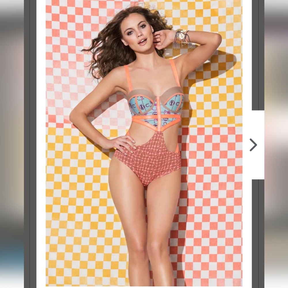 Maaji Citrus Award One-piece Swimsuit Cut Out Colorful Women's - Picture 2 of 16